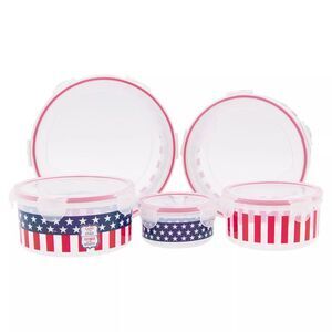 Americana "Land of the Free" 10 Piece Airtight Nesting Storage Container Set
